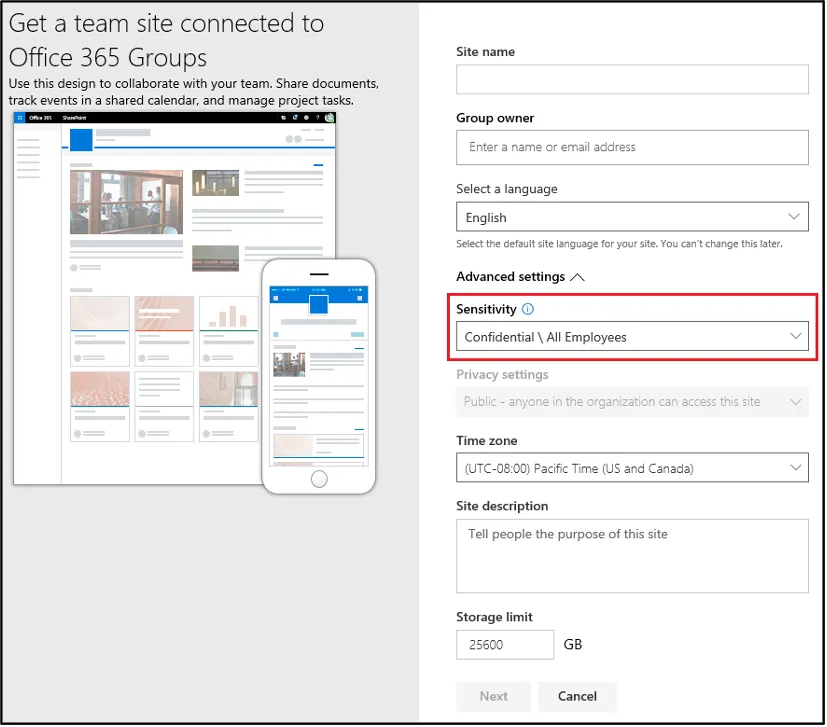 Configure Sensitivity Levels Step 7 -Assigning Labels to SPO, Teams, and Meetings